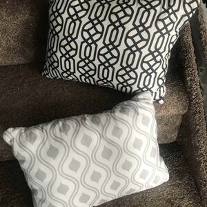 Modern Black and Gray Patterned Accent Pillows
